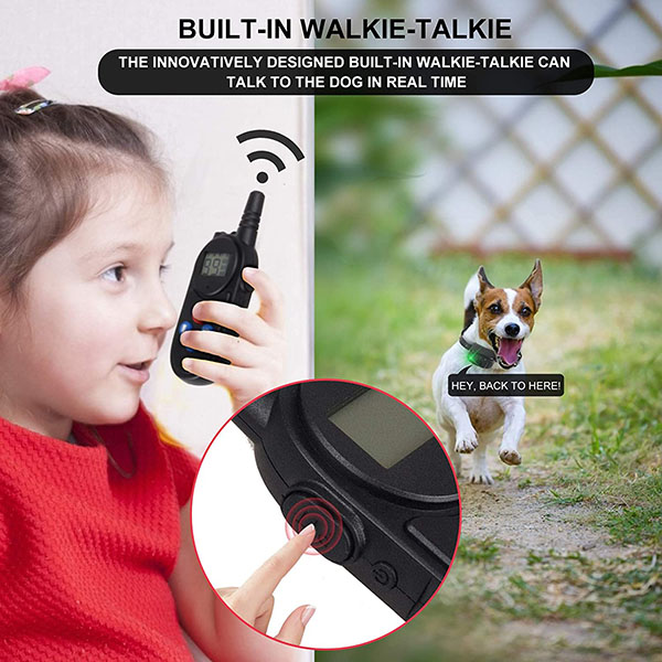 collier de dressage pour chien avec talkie-walkie Distance de contrôle à distance jusqu'à 3280 pieds