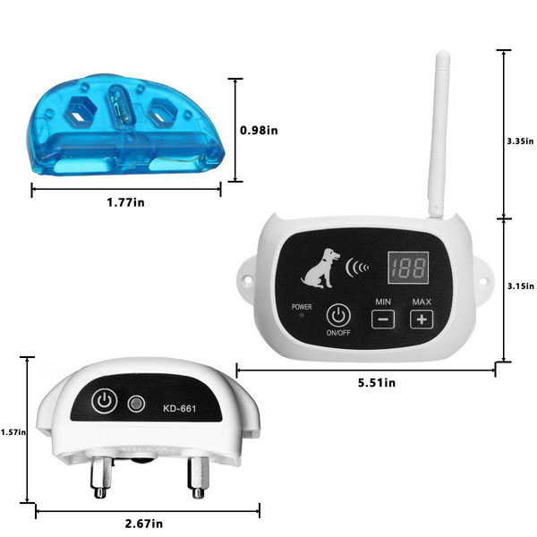 Clôture Anti Fugue Electronique sans fil pour Chien avec 2 colliers