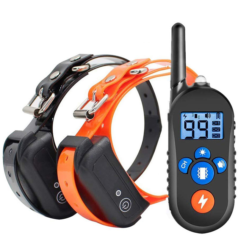 Collier dressage chien 600 mètres imperméable et rechargeable pour 2 chiens