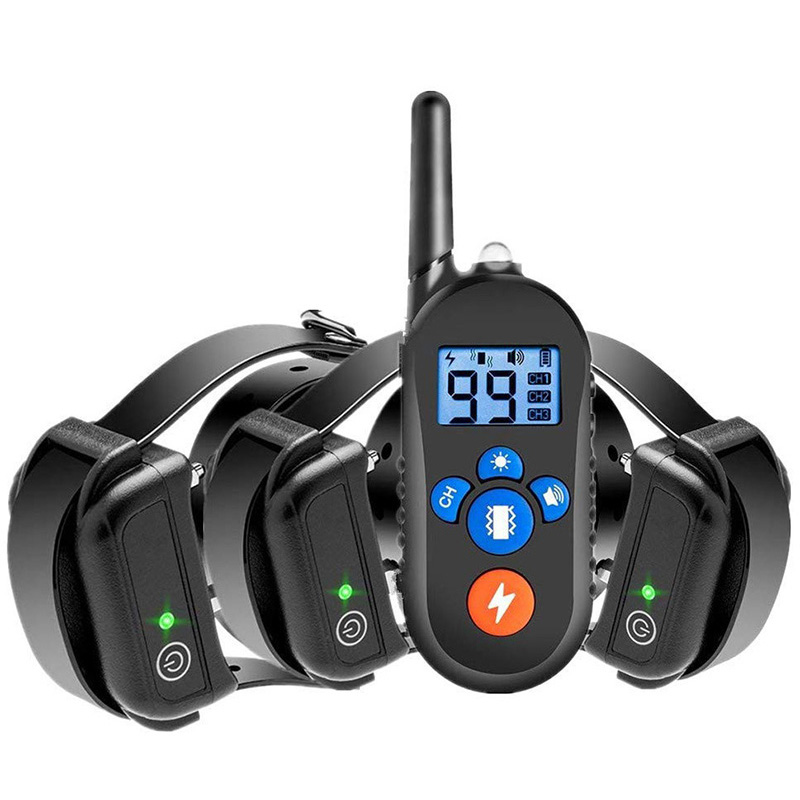 Collier dressage chien 600 mètres imperméable et rechargeable pour 3 chiens