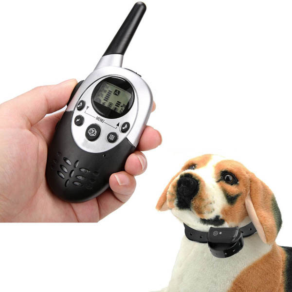 Collier dressage chien électrique rechargeable et étanche 1000m Anti Aboiement Ceinture TPU réglable