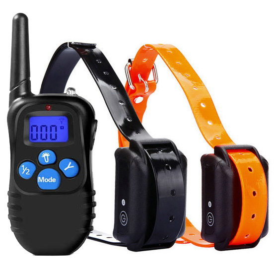 Collier dressage chien distance imperméable et rechargeable 300m Ceinture TPU réglable pour 2 chiens