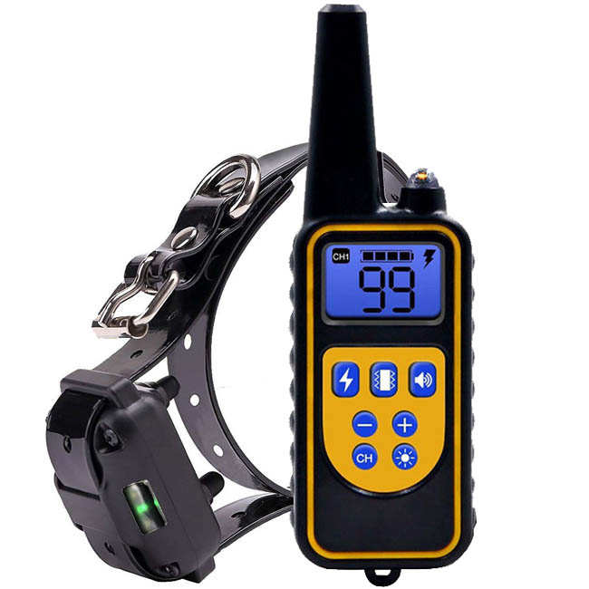 Collier dressage chien imperméable et rechargeable 800m Anti Aboiement